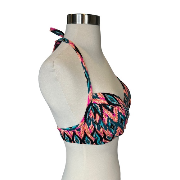 Shade & Shore Bikini Top Womens Padded Push Up Wired Halter 90s 34D - Picture 5 of 10